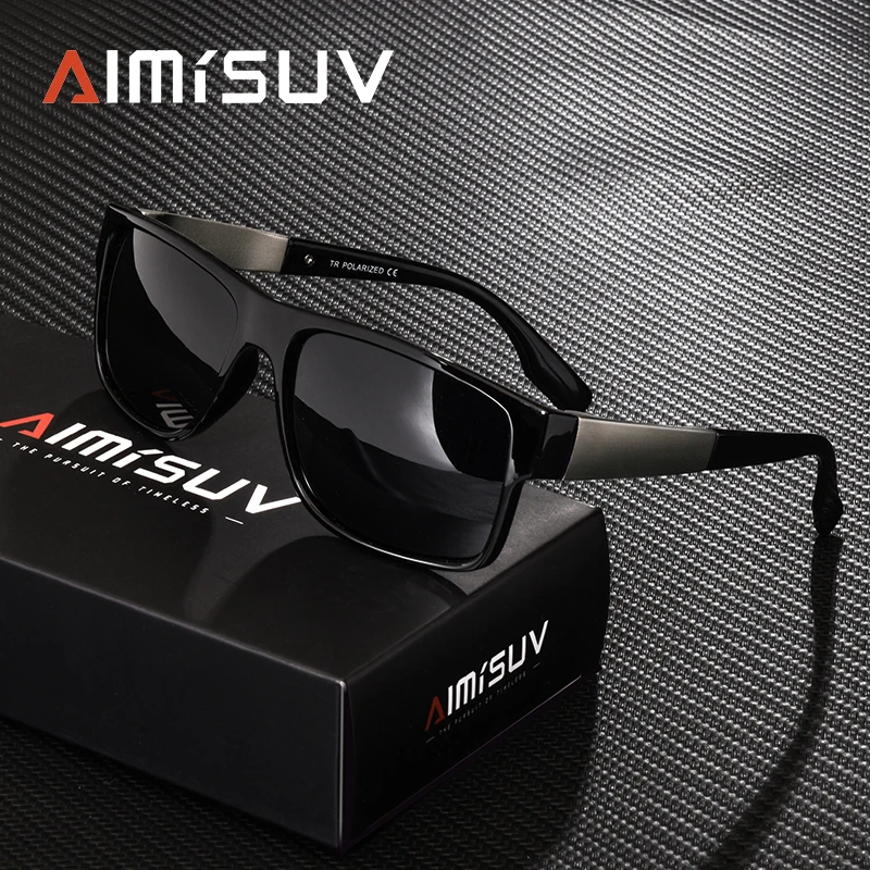 Black Square Frame Polarized Sunglasses Driving Mens Designer Retro Eyewear CE