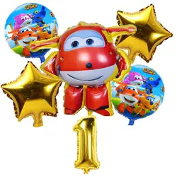 6 шт./лот Super Wings Фольга Воздушный шар золото 32 дюймов надувные шары в виде цифр Baby Shower День Рождения Аксессуары Детские игрушки Воздушные