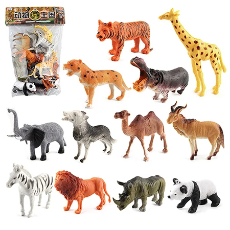1 упаковка пластиковых животных модель Мини ферма земля животные развивающие модели игрушки для детей Подарки - Цвет: 12pcs
