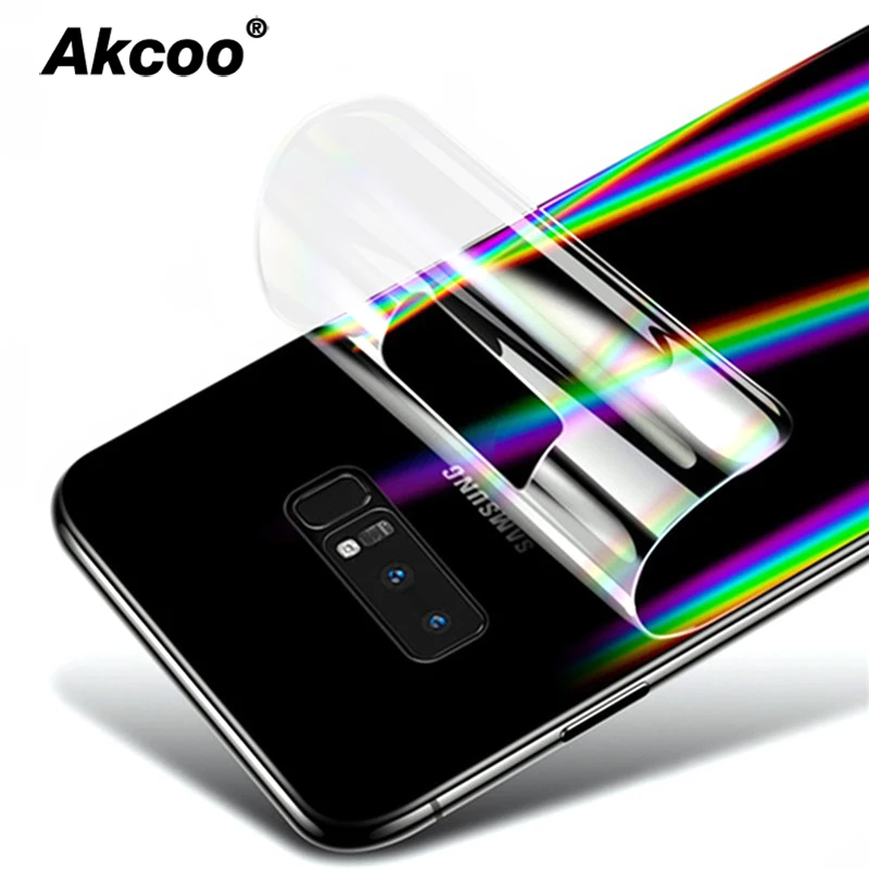 

Akcoo aurora gradient transparent back film for Samsung galaxy S8 S9 Plus back screen protector for Note 8 9 protective film