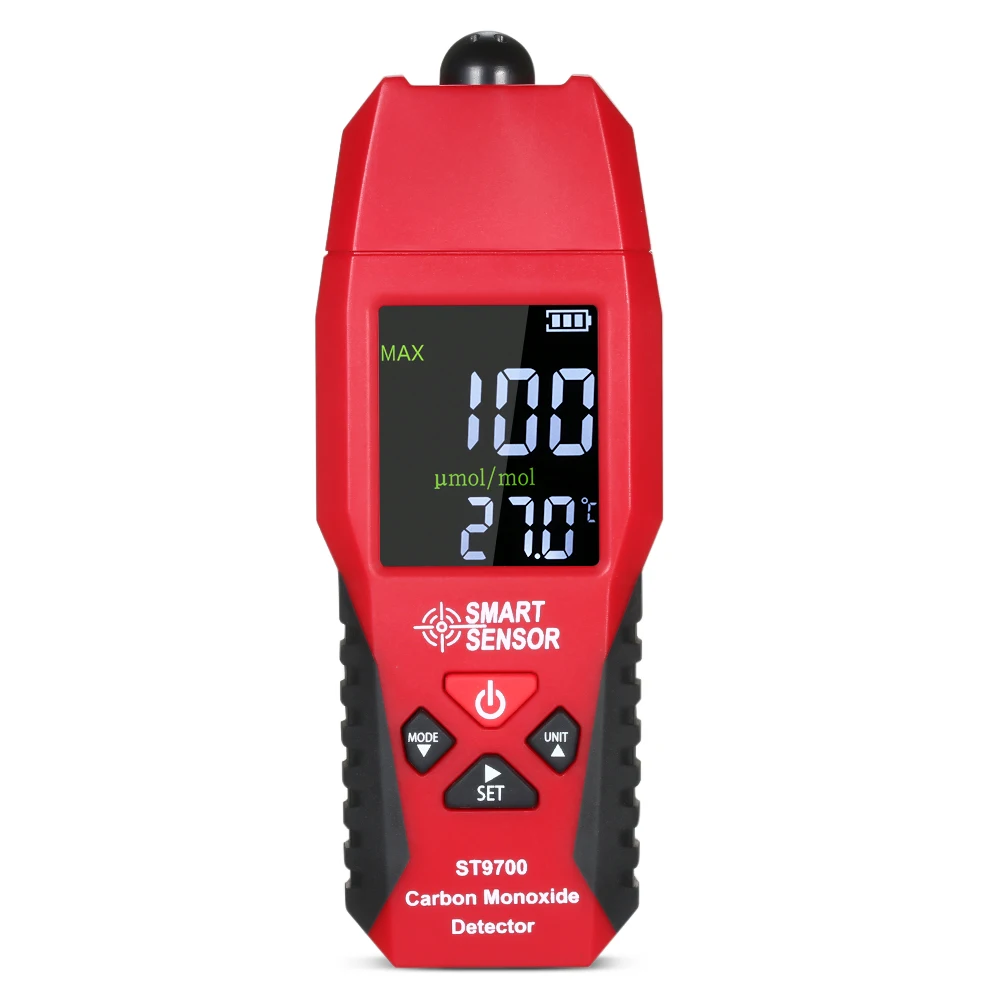 

SMART SENSOR ST9700 Handheld High Precision Carbon Monoxide Meter CO Gas Tester Monitor Detector with LCD Color Display Alarm