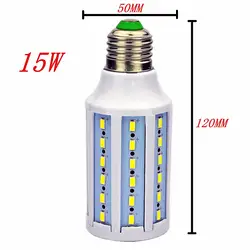 1 шт./лот 15 W E27 светодиодный лампы 5730/5630 SMD 60 светодиодный мозоли E14 E26 B22 Спальня Кухня лампа 360 градусов Теплый | холодный белый 85-265 V