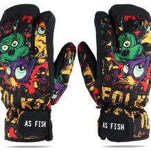 Брендовые новые зимние теплые водонепроницаемые лыжные перчатки с 3 пальцами, теплые износостойкие спортивные перчатки для сноубординга, велосипеда, велоспорта, мотоцикла