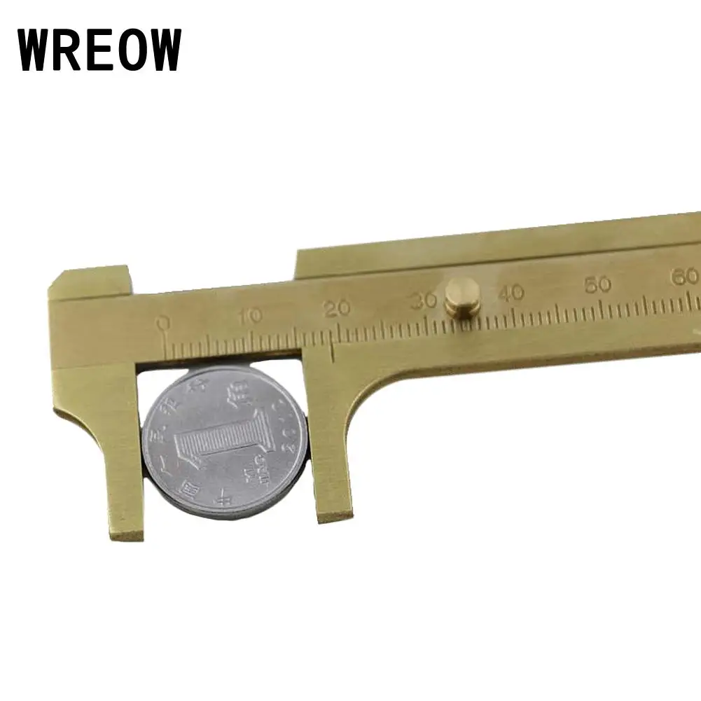 Mini 80mm Brass Handy Sliding Gauge Vernier Caliper Brass Pocket Ruler