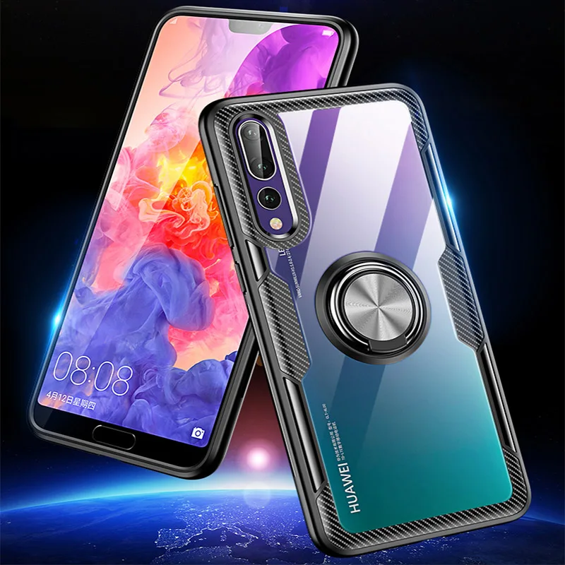 Ring Bracket Transparent TPU For Huawei P30 PRO Mate 9 10 Case Shockproof Back Cover Nova 4 Honor Lite |