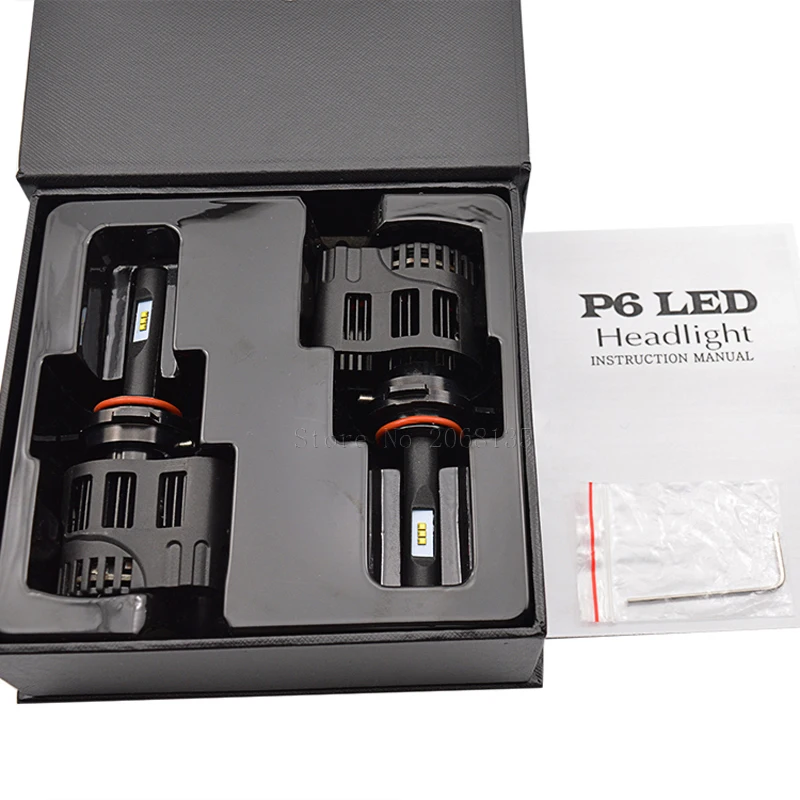 2PCS new Super bright 25W P6 series 9012 LED headlights replace HID car bulbs driver built
