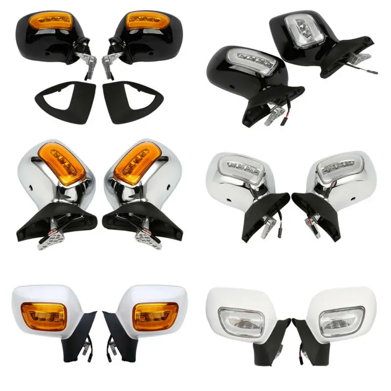  Motorcycle Rear View Mirrors with LED Turn Signals For Honda GL1800 Goldwing 1800 F6B 2013-2017 - 33051275335