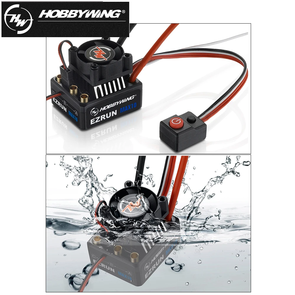 1pcs Original Hobbywing EZRUN MAX10 60A Waterproof ESC With 6V/7.4V BEC 2-3S Lipo Speed Controller Brushless ESC for 1/10 RC Car 1pcs Original Hobbywing EZRUN MAX10 60A Waterproof ESC With 6V/7.4V BEC 2-3S Lipo Speed Controller Brushless ESC for 1/10 RC Car