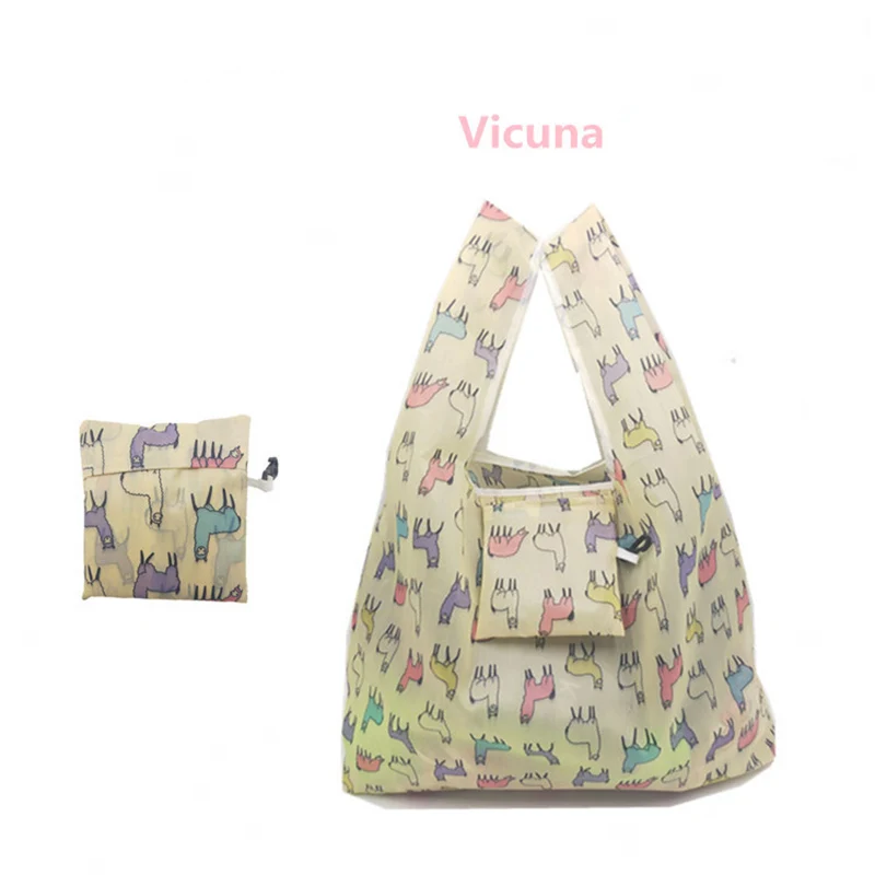 Мультяшная Водонепроницаемая Складная Сумка-тоут, легкая сумка для покупок, модная большая износостойкая многоразовая сумка для покупок - Цвет: M0048-6