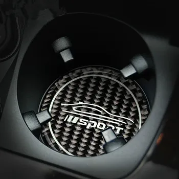 

Carbon Fiber Sport Styling Water Cup Holder Pad Decoration Trim For BMW F10 F20 F30 F32 F25 F26 F15 F16 F01 F06 Car Accessories