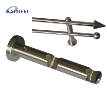 

2 Pcs D12mm Curtain Rod Decorative Double Bracket Open , Window Decoration