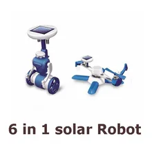 Горячая Распродажа, новые детские игрушки-головоломки на солнечной батарее, 6в1, Обучающие комплекты солнечной энергии, новые Роботы на солнечных батарейках для детей, подарок на день рождения