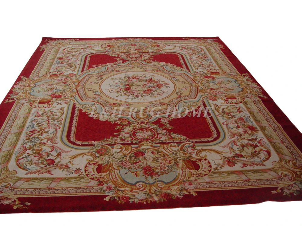 

Free shipping 10'x14' Aubusson Design Savonnerie carpet hand knotted wool European renaissance Carpet for home decoration