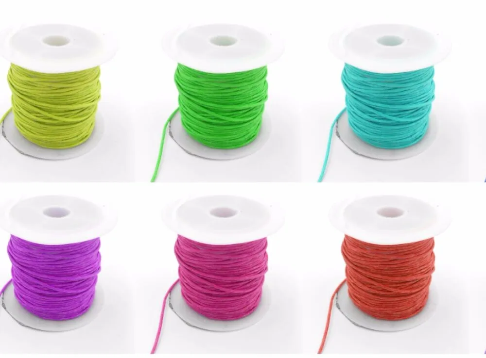 

Hot 10 meters 1MM Waxed Thread Cotton Cord String Strap Wholesale Necklace Rope Bead Fit for Necklace Bracelet Making