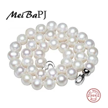 

9-10mm Big Natural Pearl Necklace Pearl beads White Necklace Special offer Super Mother's Gift Wedding Jewelry