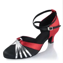 Г. женские туфли для латинских танцев черного, серебряного, красного цветов, на каблуке 4,5-8,5 см, удобные женские Бальные Танцевальные Туфли для сальсы, JYG859