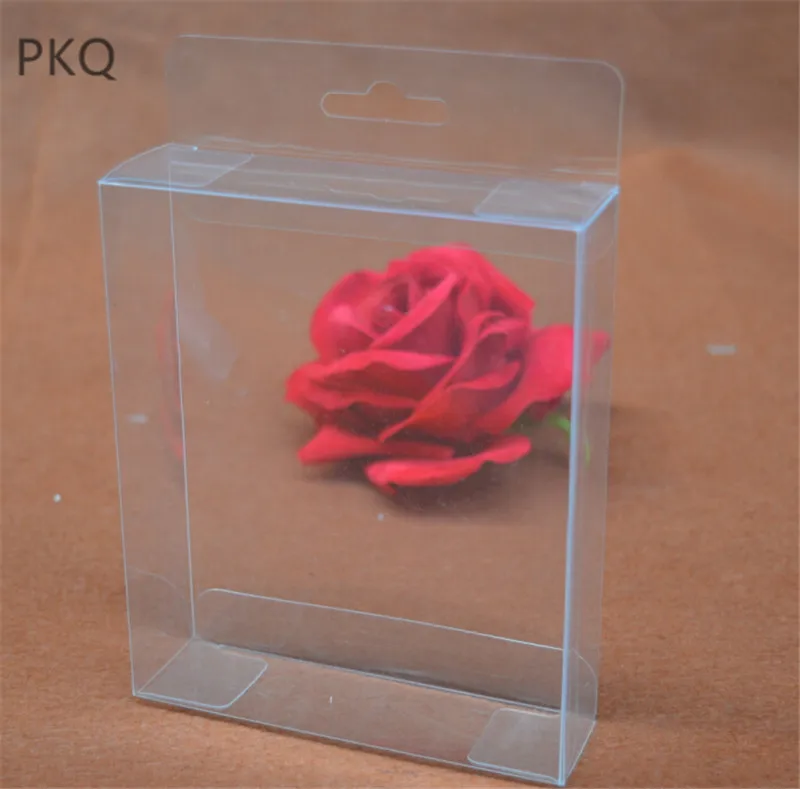 30pcs New PVC Clear Plastic Boxes with Hanging Hole Crafts Gift Clear