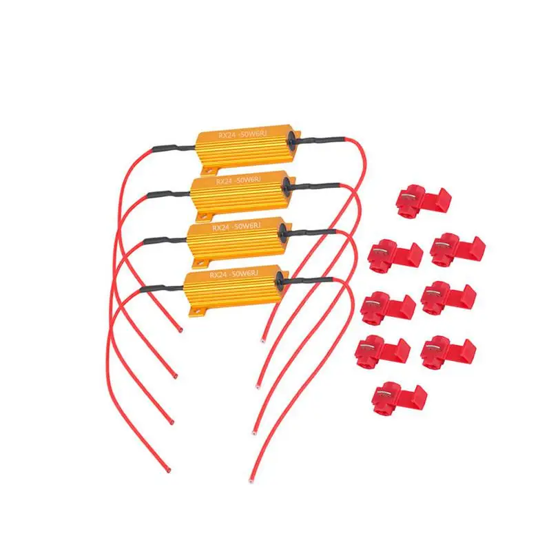 4 шт. 50 Вт 6OHM РЕЗИСТОРЫ НАГРУЗКИ Fix светодиодный лампочка быстрая гипер вспышка Поворотные лампы сигнального освещения без ошибок исправление вспышка мигание Hyper