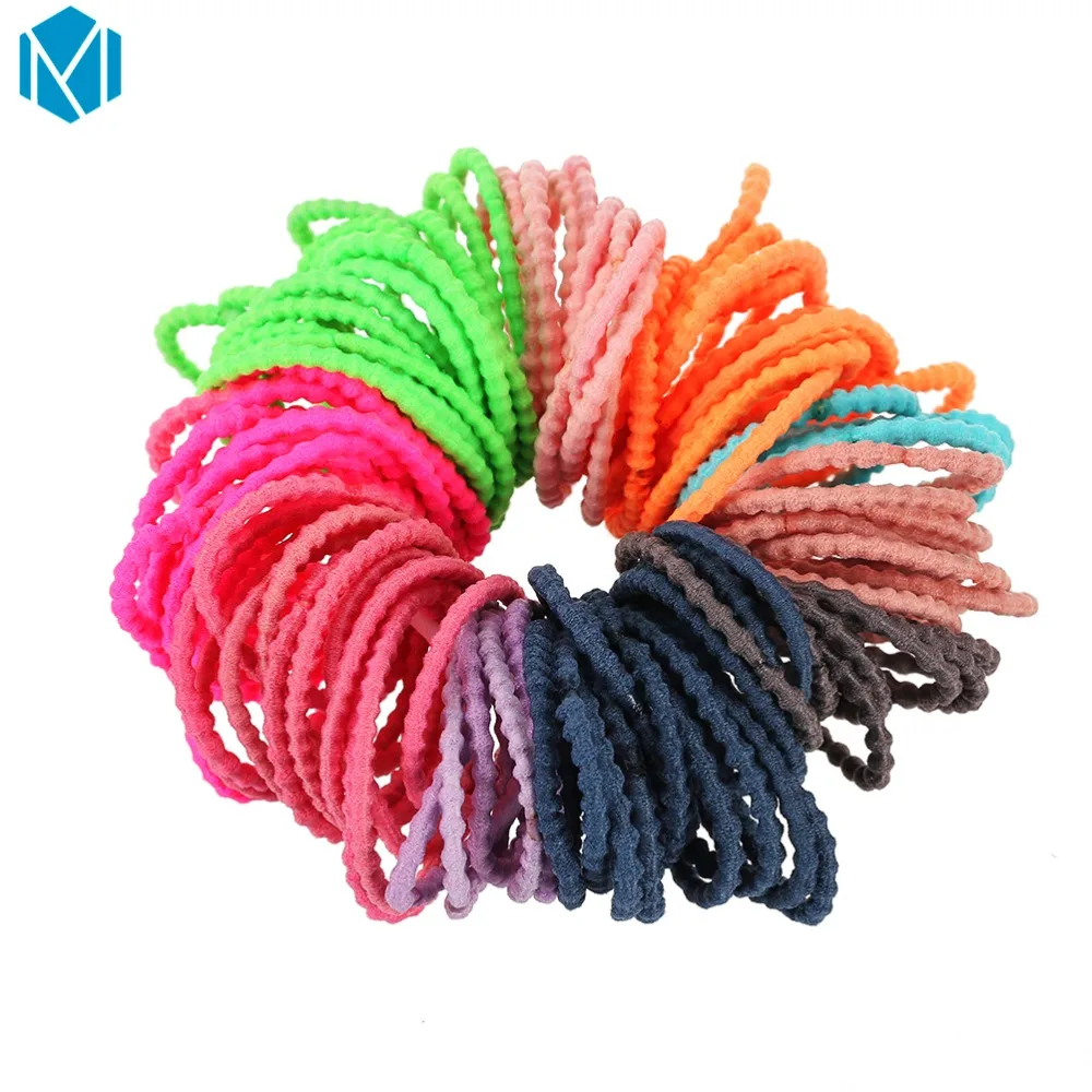 

100PCS/Lot Girls Candy Color Nylon Rubber Bands Children Safe Elastic Hair Bands Ponytail Holder Kids Hair Accessories Hait Tie