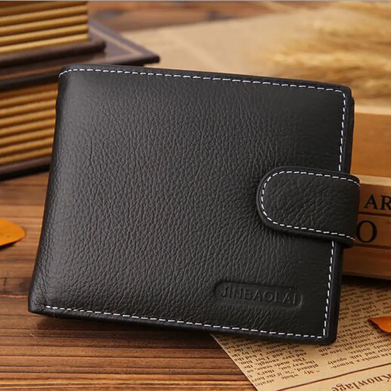 Men Black Leather Wallet Pocket Coin Card Money Holder Clutch Bifold Slim Purse