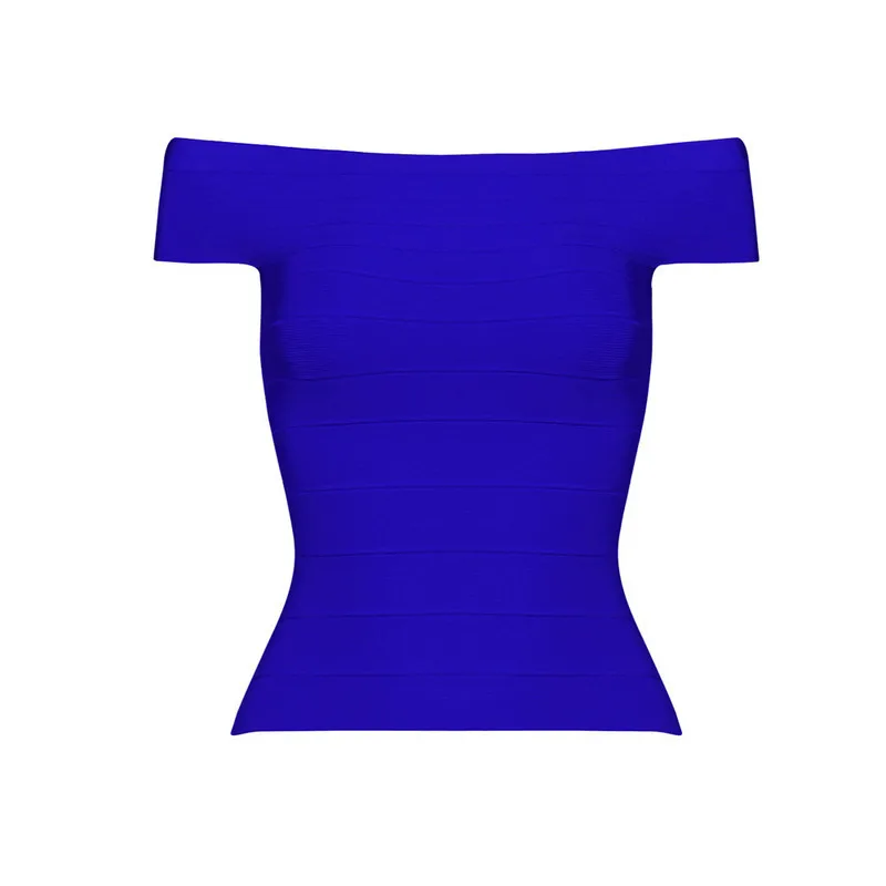 Модные женские Сексуальные облегающие топы с вырезом лодочкой, Длинные Стильные обтягивающие облегающие топы из вискозы хорошего качества, Прямая поставка HLT555 - Цвет: Синий