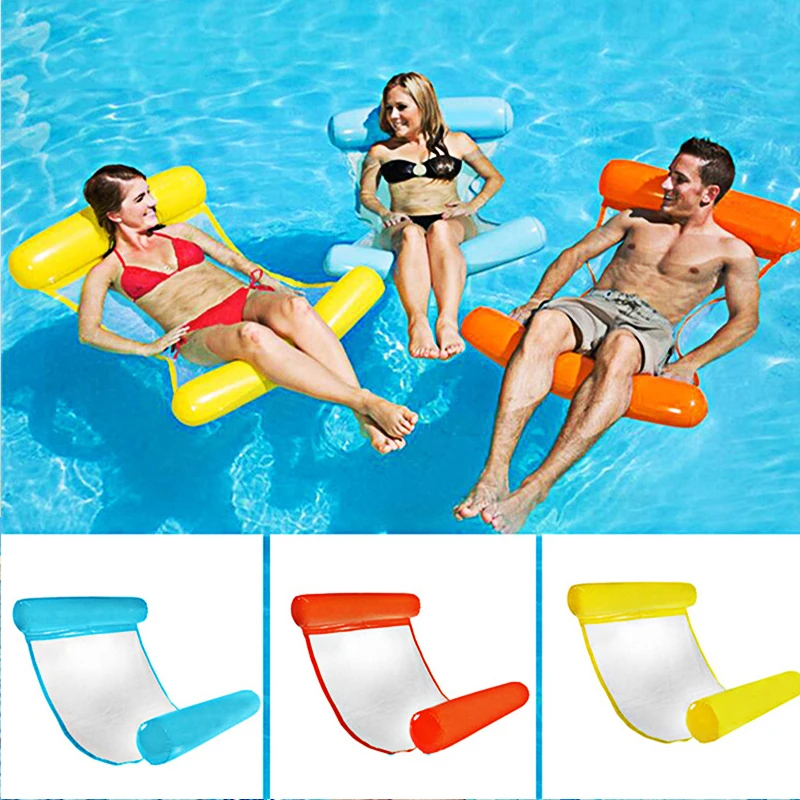 

Foldable Air Mattresses Water Hammock Water Sports Single People Inflatable Swimming Pool Beach Lounger Float Sleeping Bed Chair