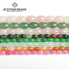JD каменные бусины натуральный камень Бусины рисовой формы агата яшма камень унакит тигровые глаза Размер 6*9 мм для аксессуаров