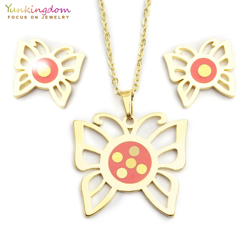 Ювелирный Комплект Yunkingdom из колье и серёг нержавеющей стали|jewelry sets for women|jewelry setsset