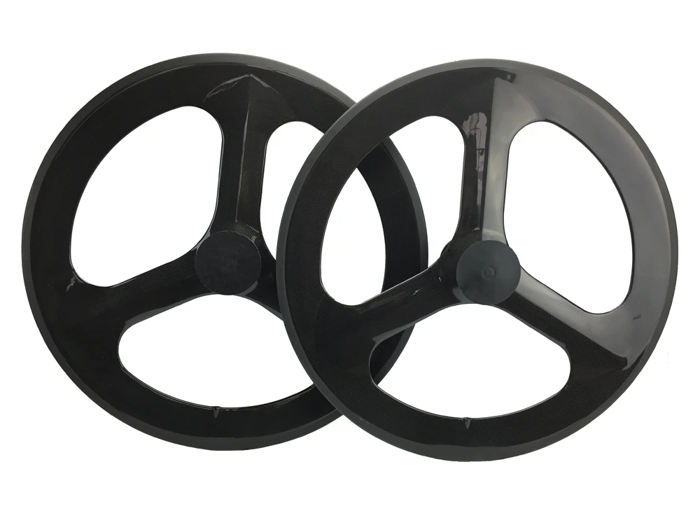 

70mm deep Carbon tri bike spoke wheels road bicycle 3 spokes clincher wheel for road for track fixed gear bike wheel 700C