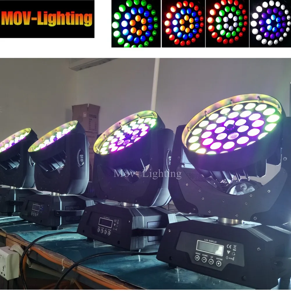 Светодиодный зум 36x18 Вт RGBWA УФ цветная DMX сценическая движущаяся головка для