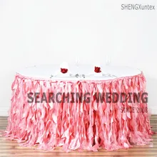 Круглый wickle тафта Юбка для стола Свадебные Скатерти плинтус