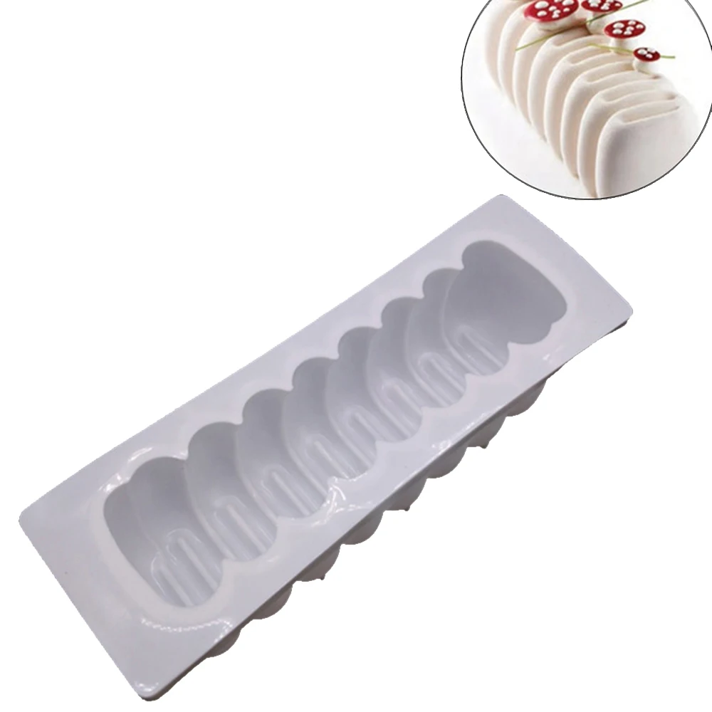 Silicone Cake Mold 3D Rectangle Carpenterworm Shaped White Color Cake