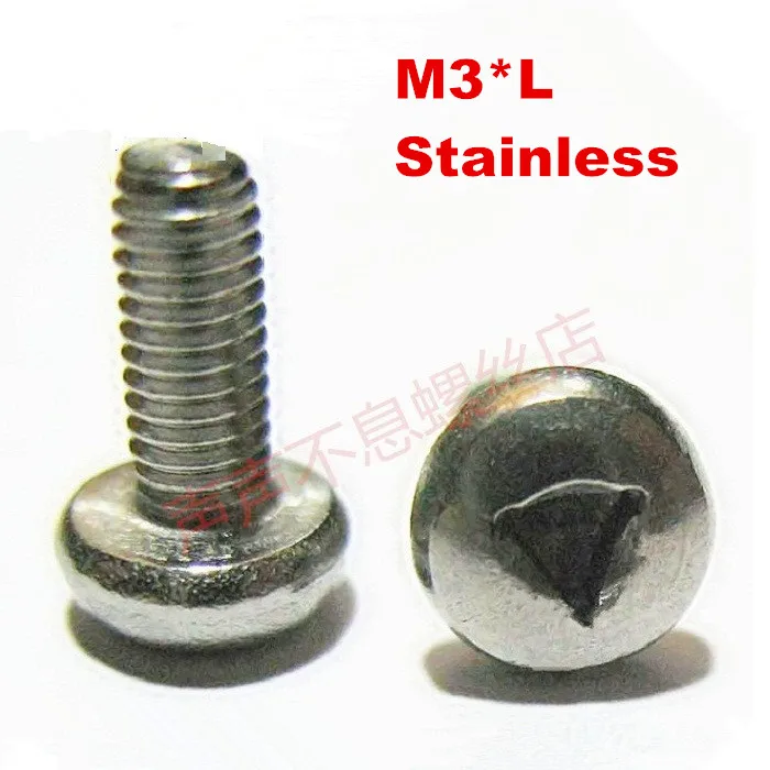 100pcs/lot Stainless steel pan head triangle slot anti theft security