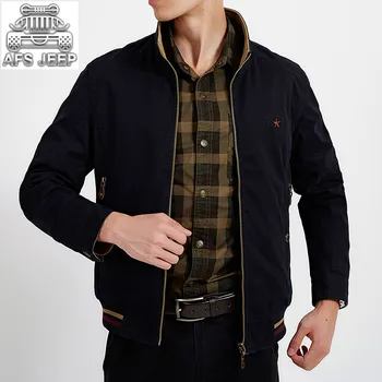 

Double-sided Wear Original AFS JEEP Autumn Winter New 2018 Cargo Military Army Bomber Jacket Denim Men Loose Brand Clothing
