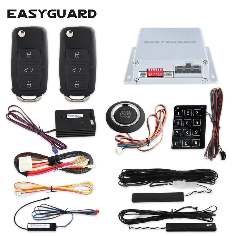Автомобильная сигнализация EASYGUARD PKE с дистанционным запуском автомобиля кнопка