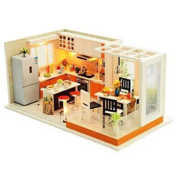 

ABWE Best Sale Modern Kitchens Handmade Dollhouse Furniture Miniature Diy Dollhouse Miniature Dollhouse Wooden Toys For Childr