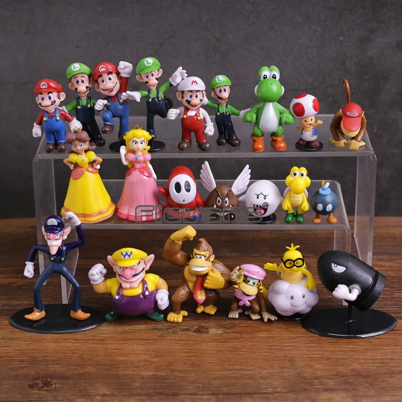 Super Mario Bros Family Mini PVC Figures Toys 22pcs/set Mario Luigi Wario Waluigi Toad Bowser Yoshi Peach Daisy Goomba Koopa Super Mario Bros Family Mini PVC Figures Toys 22pcs/set Mario Luigi Wario Waluigi Toad Bowser Yoshi Peach Daisy Goomba Koopa