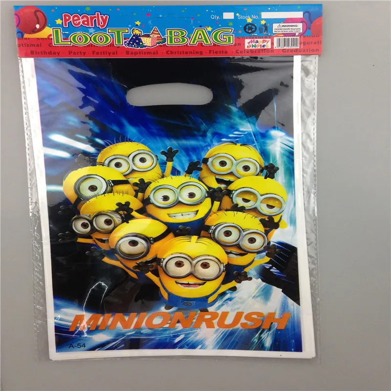 Us 1 66 10pcs Lot Hot Deable Me Minion Birthday Party Decorations Kids Candy Gift Bag Loot Bags Event Supplies In
