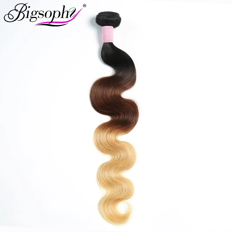 

Bigsophy Peruvian Hair Weave Bundles Human Hair Body Wave 10"-28" 3 Tone 1B/4/27 Ombre Remy Hair Extensions Can Buy 3/4 Bundles