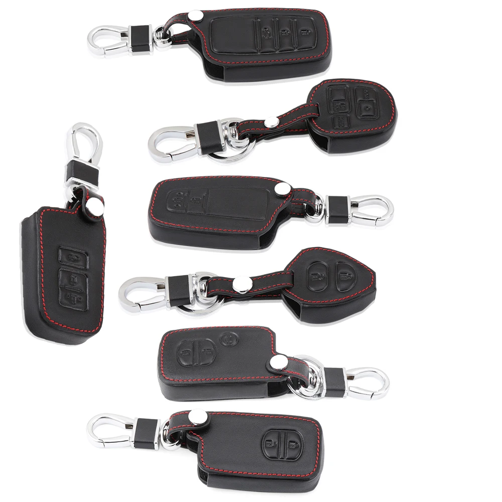 

Leather Car Key Case Cover For Toyota Land Cruiser Prado Camry Prius Crown RAV4 CHR Highlander Corolla Yaris Key protect Shell