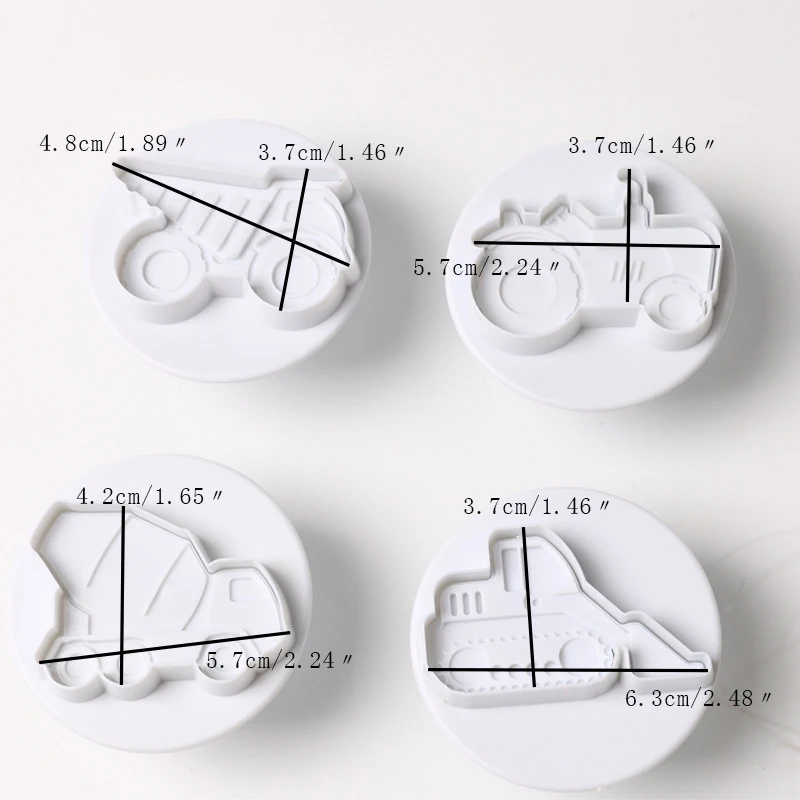 4 шт./компл. пластиковый грузовик бульдозер транспортировка форма для печенья резак Торт Помадка весна пресс-форма для украшения торта инструменты