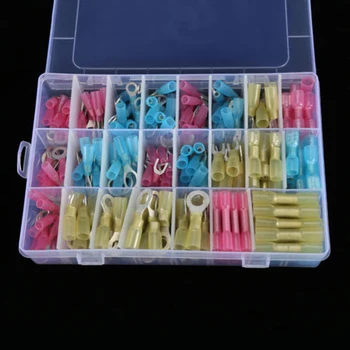 

250pcs Wire Connectors Heat Shrink crimp Connector Kit Waterproof Box Set