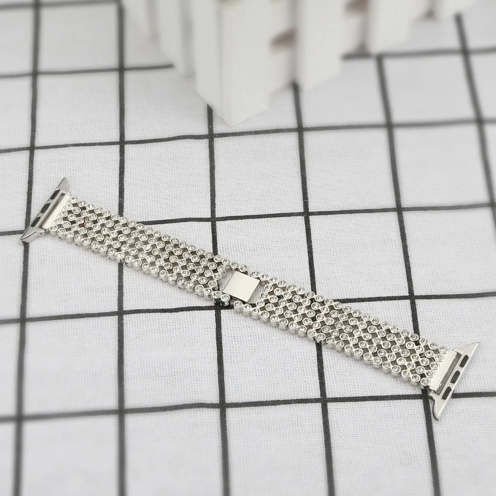 KINGBEIKE Stainless Steel Watchband For Apple Watch 38mm/40mm/42mm/44mm 1/2/3/4 Series Band Replacement Metal Bling Strap KINGBEIKE Stainless Steel Watchband For Apple Watch 38mm/40mm/42mm/44mm 1/2/3/4 Series Band Replacement Metal Bling Strap