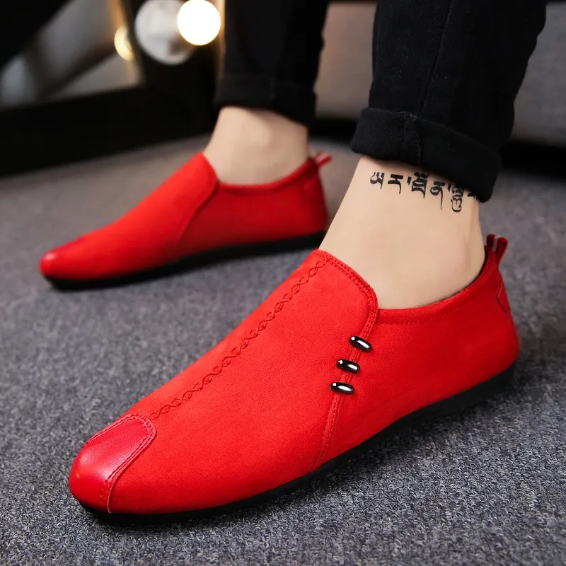 

Spring male peas shoes casual Korean version of the trend of social spirits guys tide shoes lazy one foot red shoes