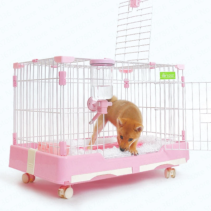 

2019 NEW Pet Cage with Toilet & Wheel for Small Dog Cute Pet Cat Cage Villa Pet Supplies Cat Toy Dog Cage