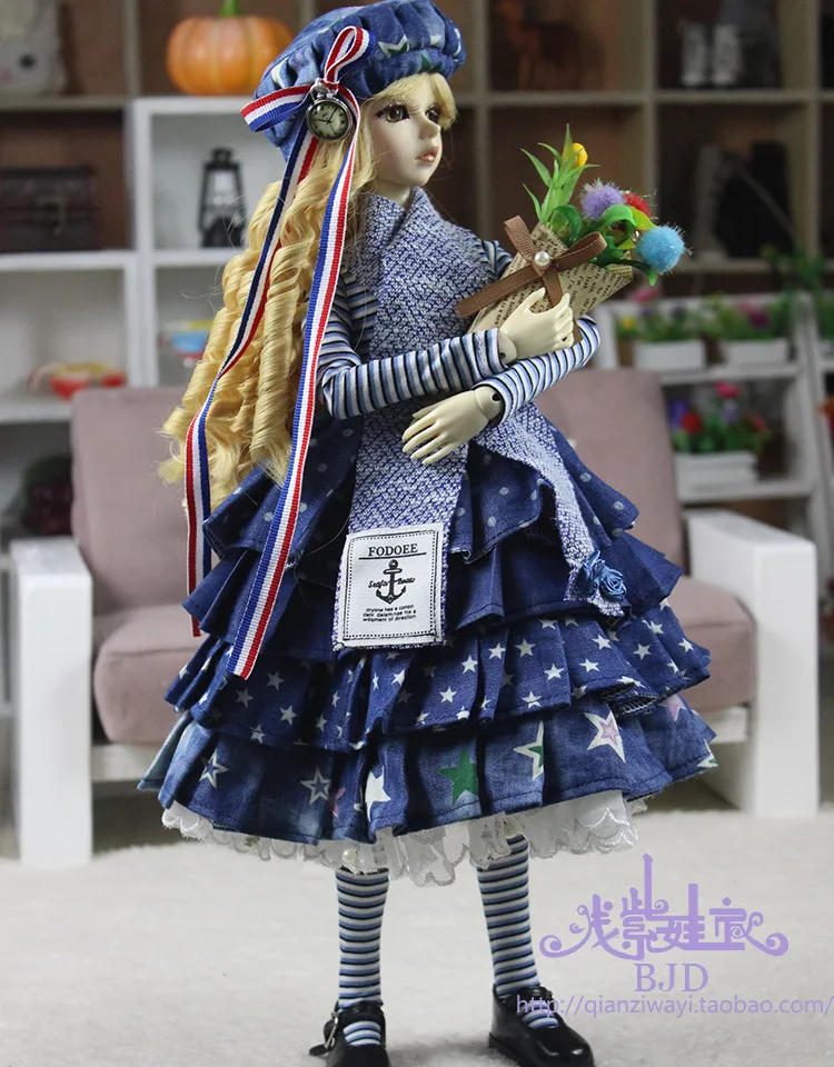 

1/4 1/3 scale BJD dress+hat+scarf for BJD/SD clothing doll accessories,Not included doll,shoes,wig and other accessories 18D1596