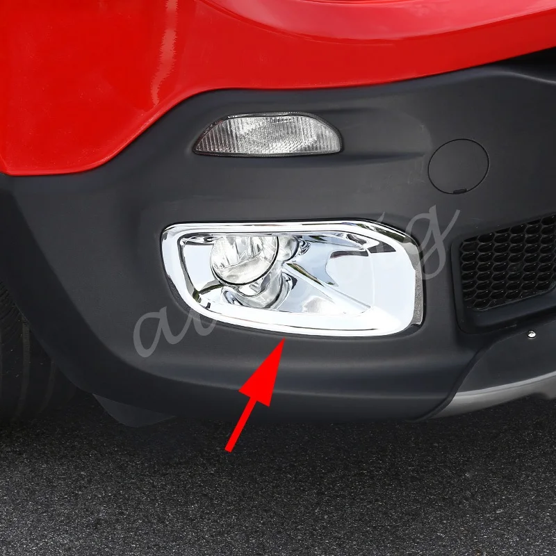 Chrome Front Fog Driving Light Cover For Jeep Renegade BU 2015 2016