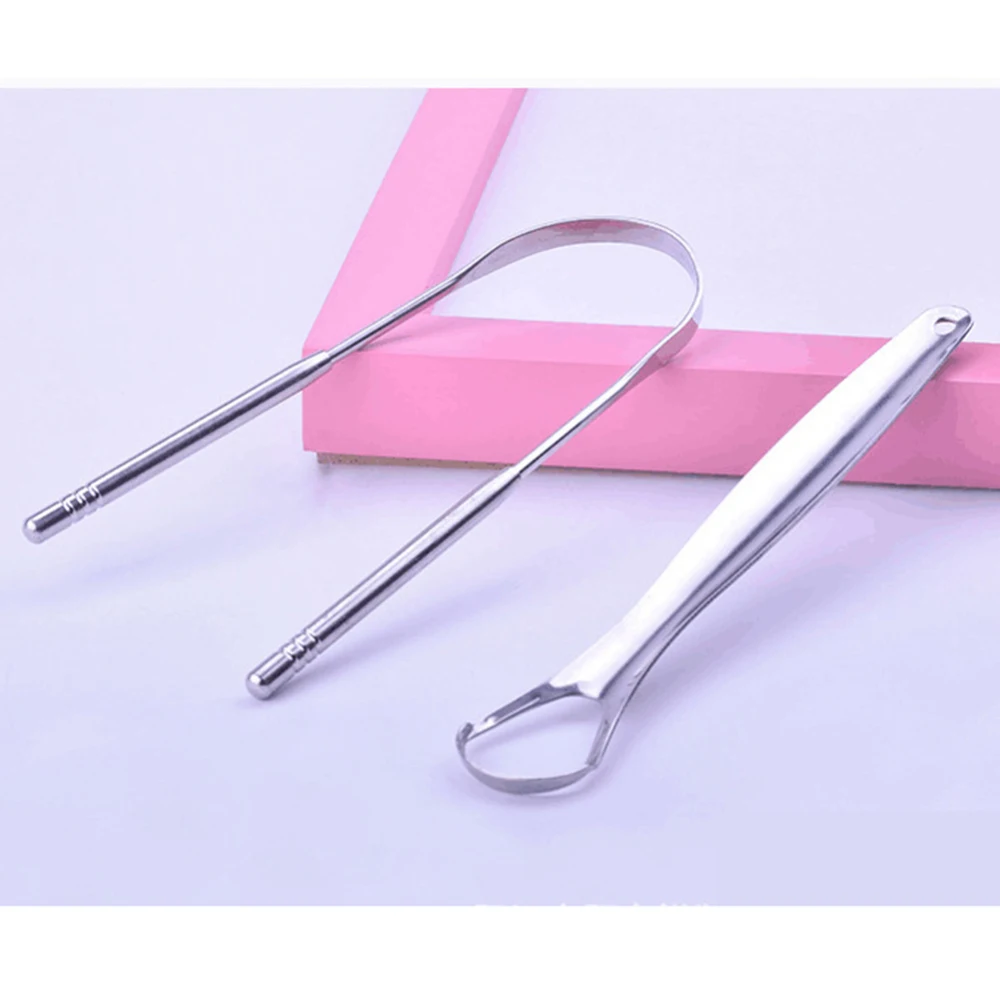 

2pcs/set Dropship Tongue Scraper Cleaner Professional Eliminate Bad Breath for Oral Care