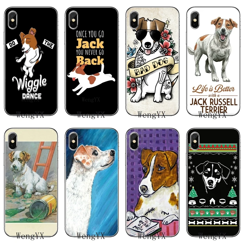 

For Huawei Honor 6 Play 6X 6A 6C 7A 7C 7X 8 8C 8X 9 Lite 10 V8 V10 Y5 Y6 II Y7 Y9 prime Jack Russell Terrier Dog puppy word case