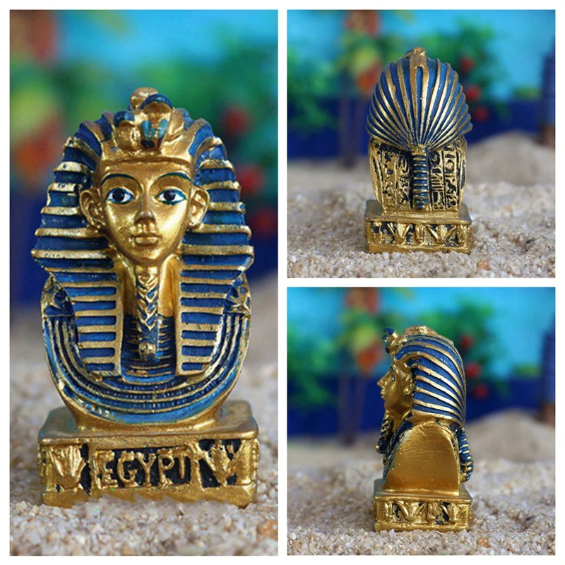 

1pc Resin Pharaoh King Dry Corpse Mask Statue Ancient Egypt Mummy Figurine Home Decor Miniature Model Home Decoration LYY9176